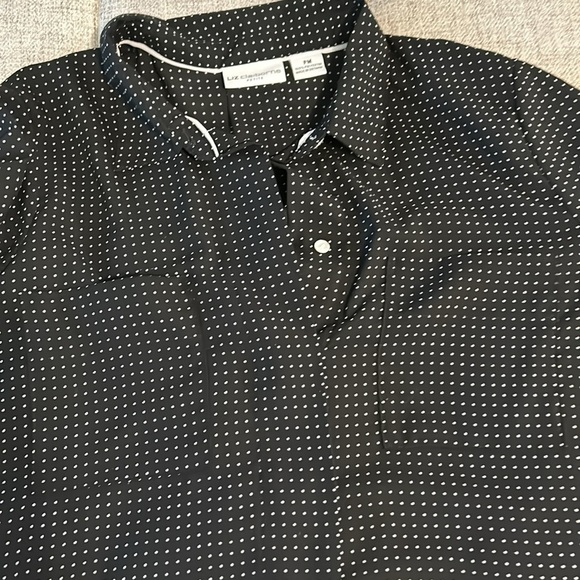 LIZ CLAIBORNE POLKA DOP DRESSY BLOUSE SIZE PM - Picture 10 of 15